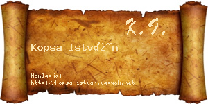 Kopsa István névjegykártya