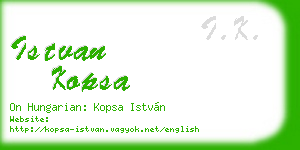 istvan kopsa business card
